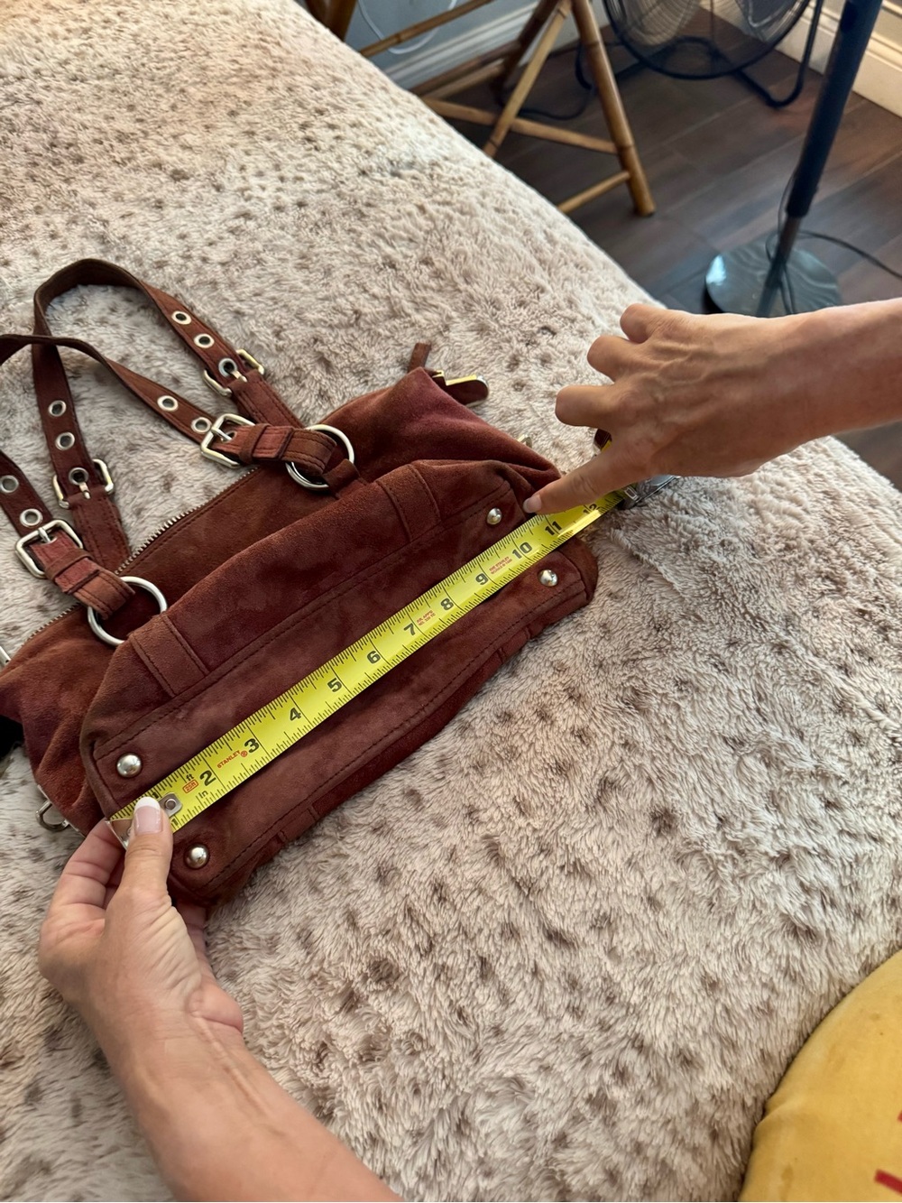 Prada Rust Brown Suede Shoulder Bag - Picture 12 of 15